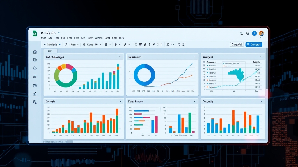 Dashboard di analisi dati in Google Sheets con grafici e tabelle