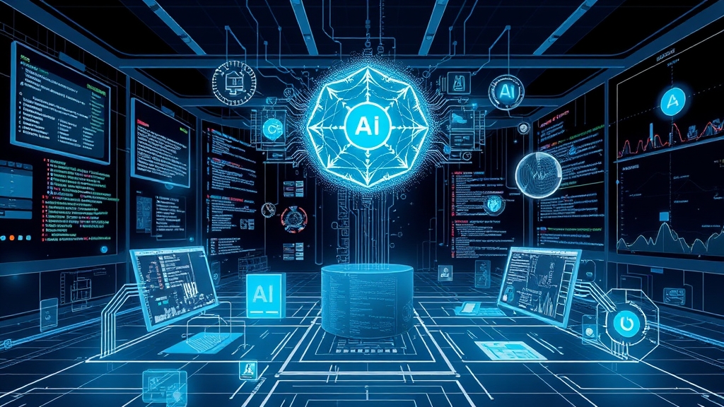 Illustrazione tecnologica di modelli AI e strumenti di sviluppo