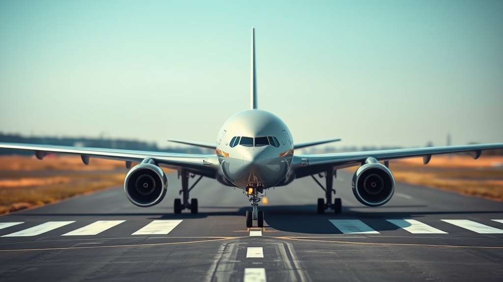 Modello radiocomandato di un Boeing 777‑9X su pista di prova